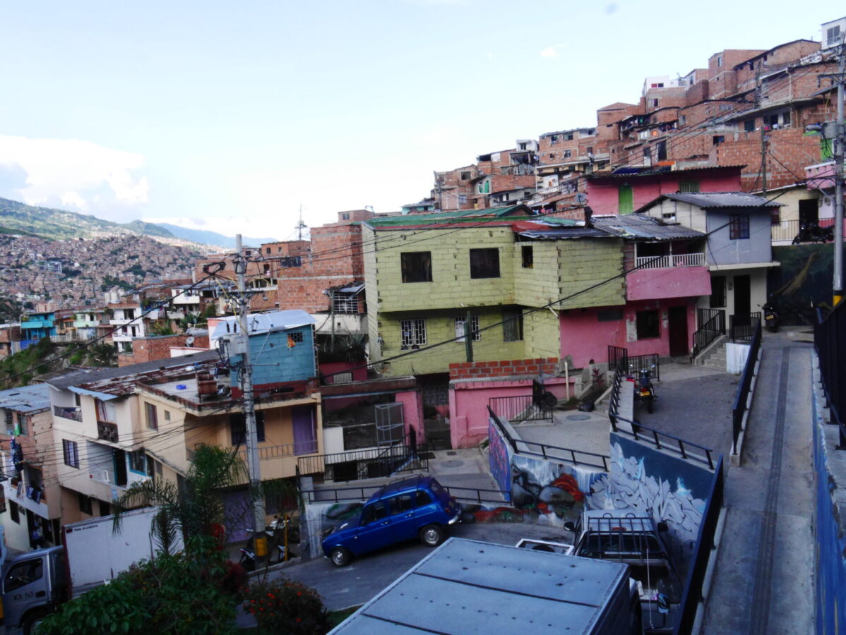 A colorful neighborhood in Medellin, Colombia.