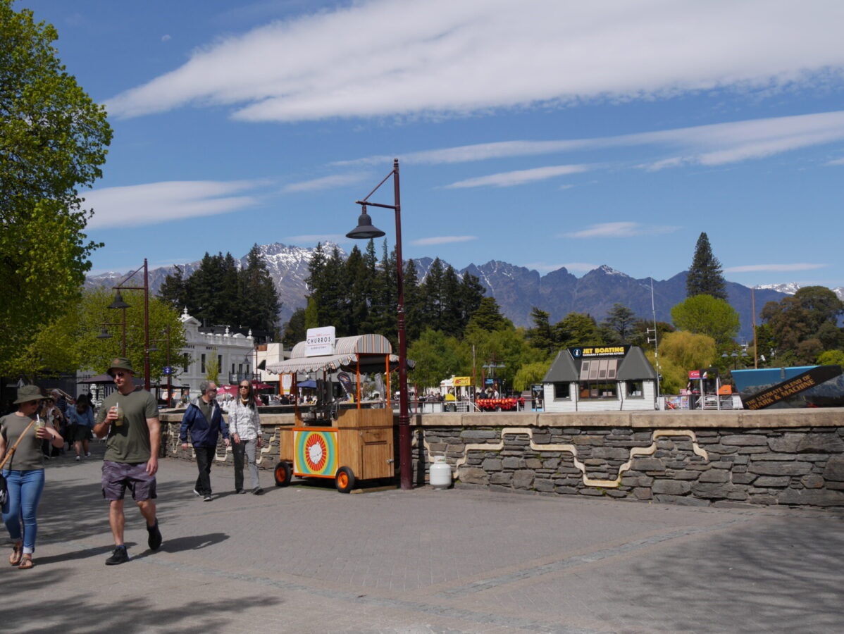 Some vendors at the Queenstown, NZ lakefront.