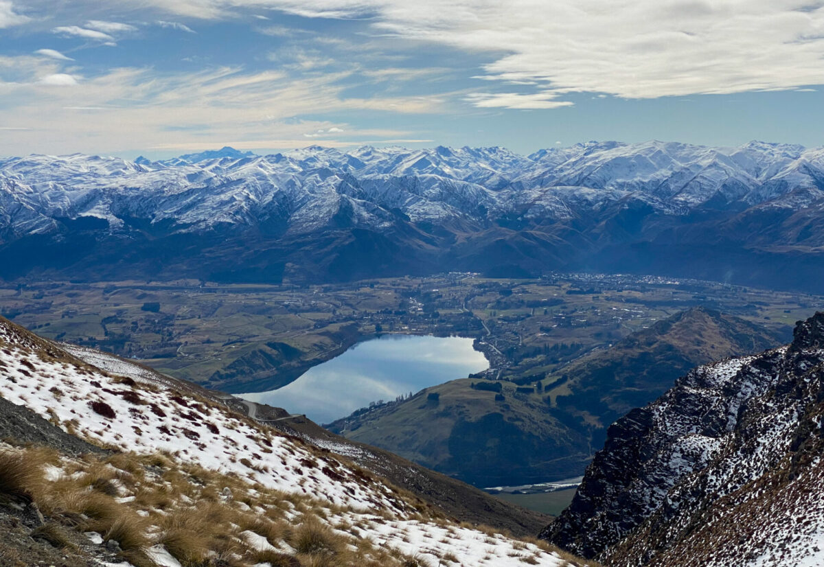 A view of the Southern Alps from the Remarkables Ski Field. 