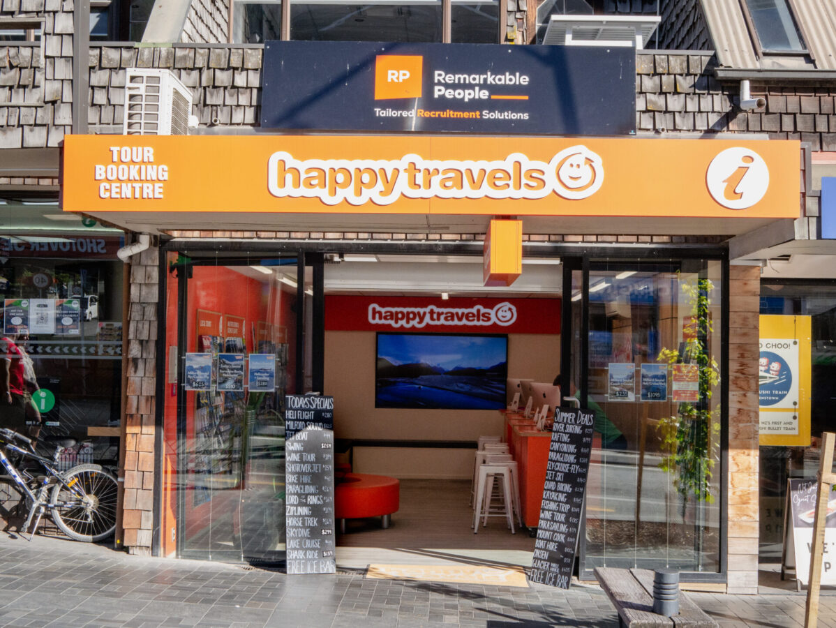 A tour booking center in Queenstown, NZ.