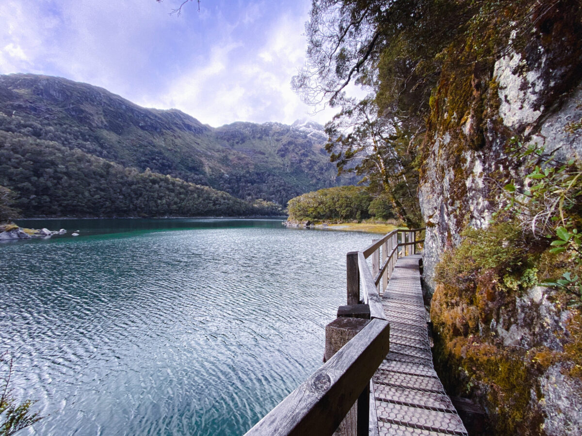 A view from Lake Mackenzie on the Routeburn Track in New Zealand.