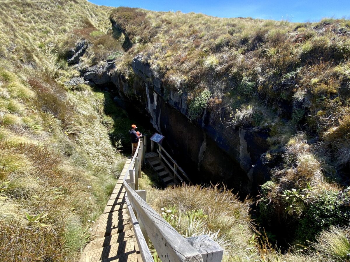 The entrance to the Luxmore Caves, near the Luxmore Hut along the Kepler Track in Fiordland National Park.