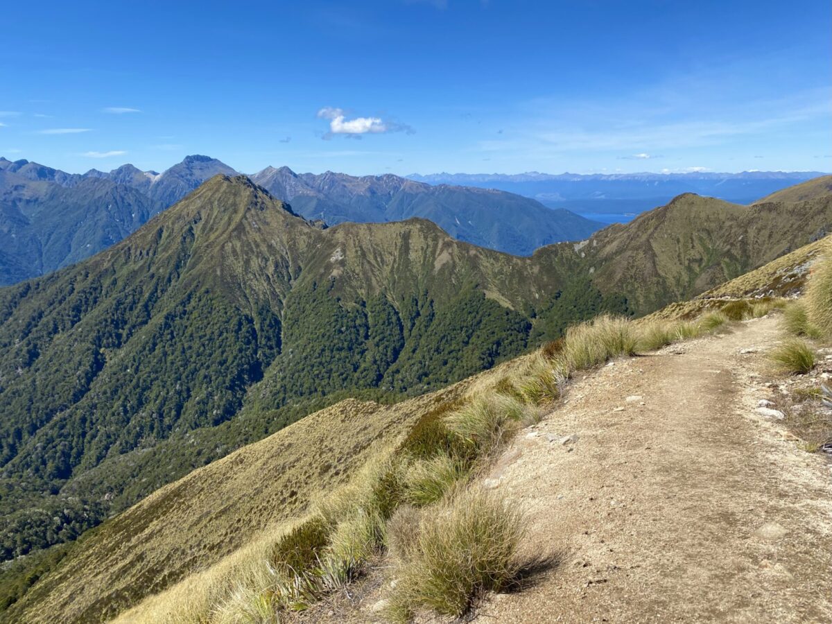 Mountain views from atop the Kepler Track in Fiordland National Park.