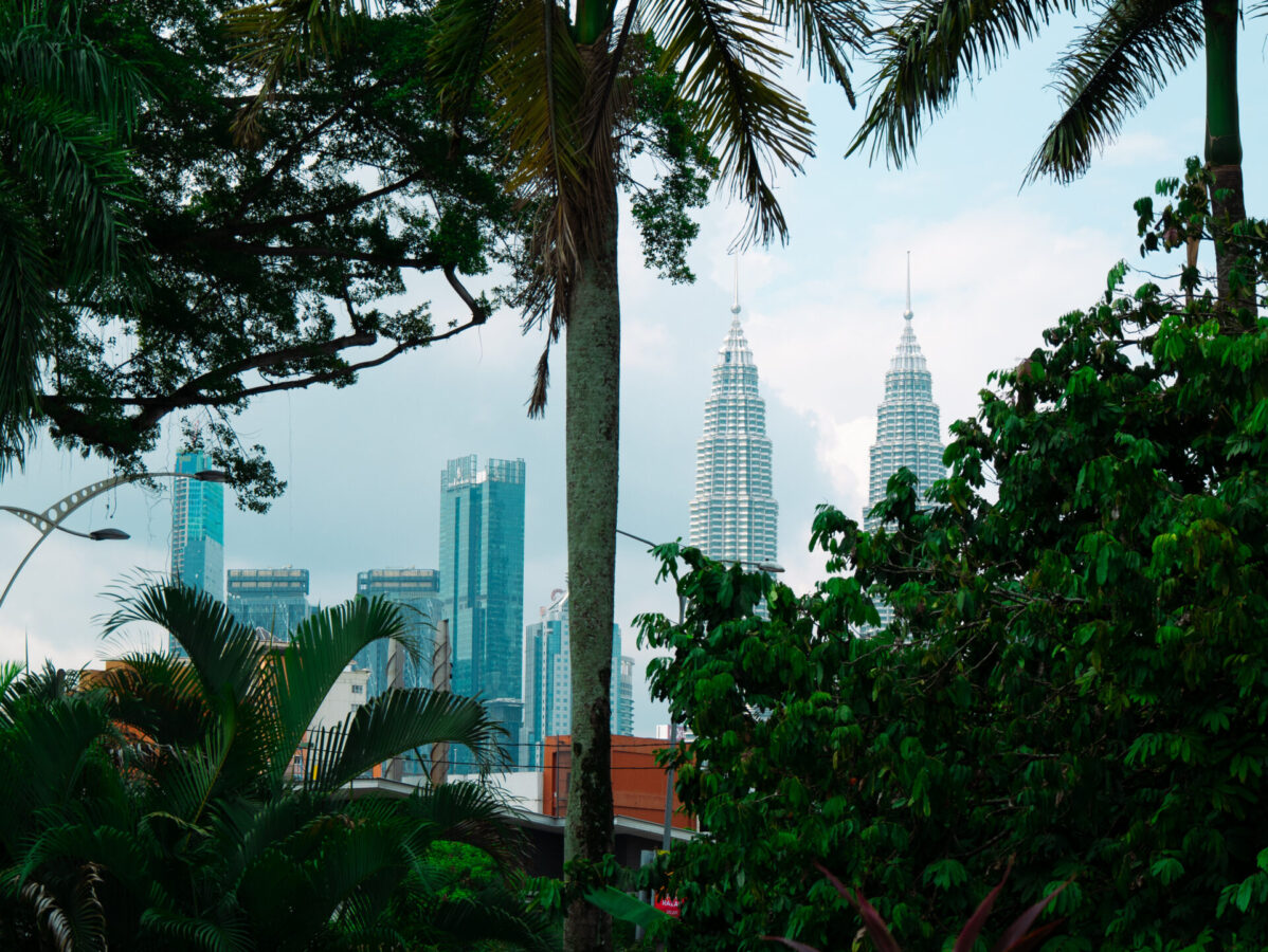 A view of some of the high rises, such as the Petronas Towers, in Kuala Lumpur.