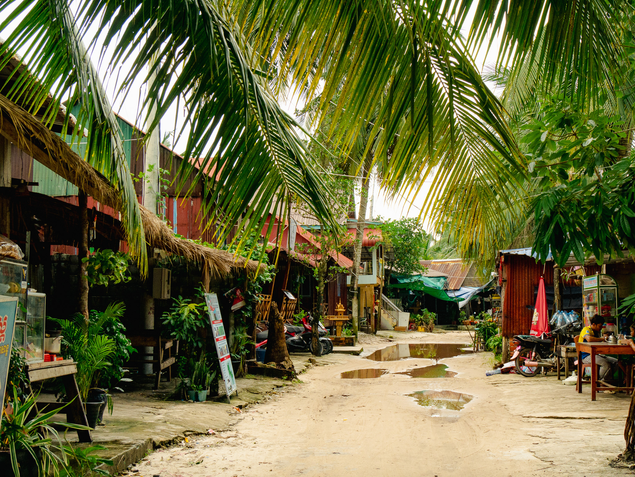 A scene from Sok San Village during the rainy season in Koh Rong, Cambodia.