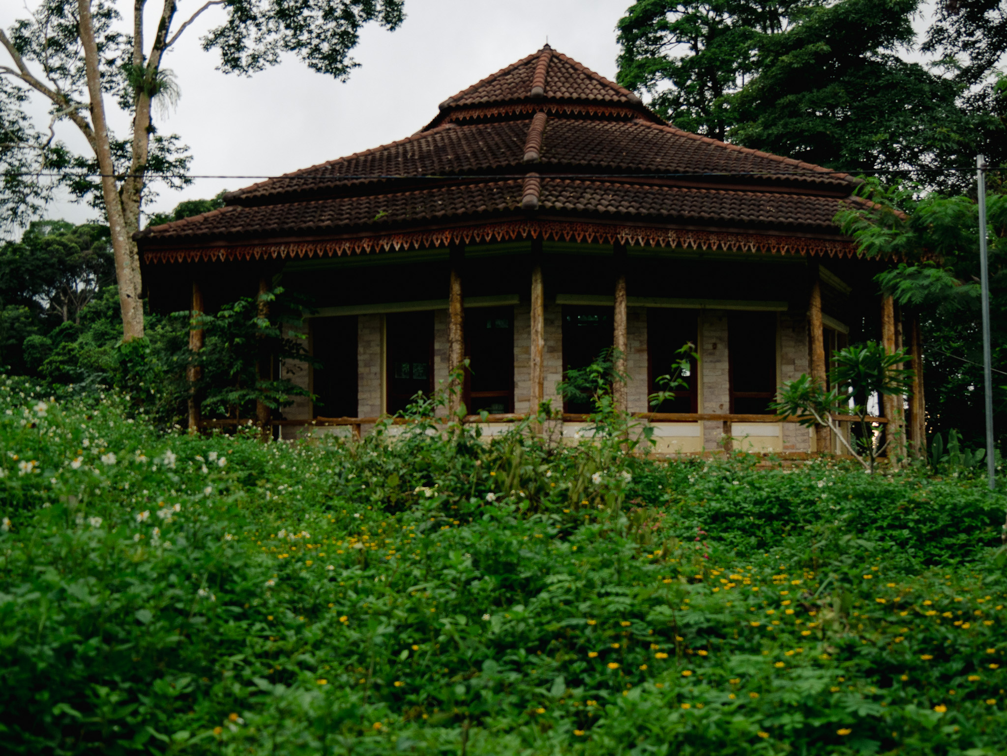 An empty building found at an abandoned resort on the Bolaven Plateau in southern Laos.
