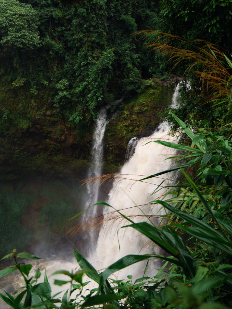 The Tad E-tu waterfall located on the Bolaven Plateau Loop in Laos.